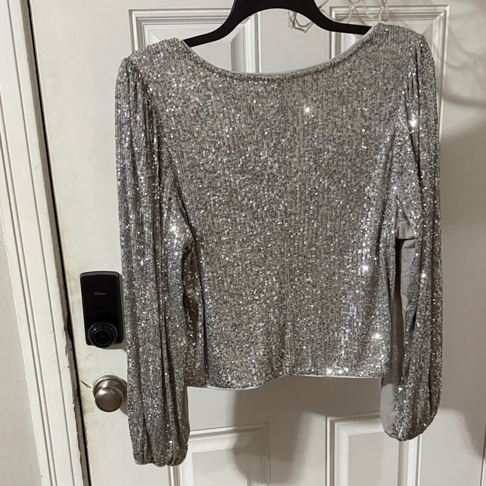 Silver Sequin Women's Top - Picture 3 of 4